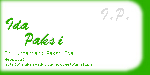 ida paksi business card